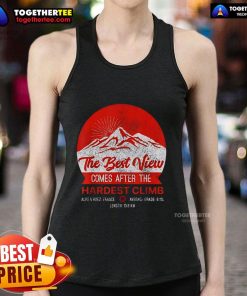 Premium tank top featuring 'The Best View Comes After The Hardest Climb' design, inspired by Alpe d'Huez, France.