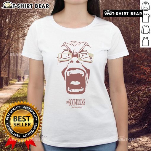 Alt Text: Premium The Boondocks Granddad Sand Ladies Tee featuring a stylish design inspired by the iconic animated series.