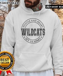 Premium Wildcats Hustle and Heart Set Us Apart Hoodie featuring a stylish design for fans and athletes.