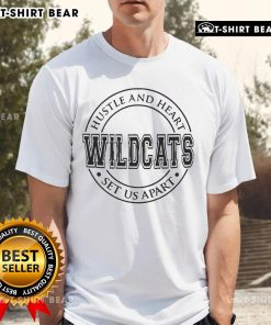 Alt Text: Premium Wildcats Hustle And Heart Set Us Apart T-Shirt featuring a bold design perfect for passionate Wildcats fans.
