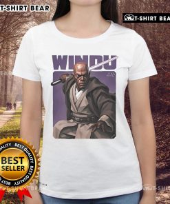 Premium Windu Dirty Star Wars Ladies Tee featuring a stylish graphic design for fans of the iconic sci-fi franchise.