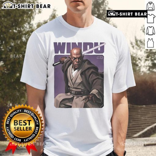 Premium Windu Dirty Star Wars T-Shirt featuring a unique graphic design of Mace Windu in a stylish, distressed look.