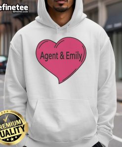 Pretty Agent wearing an Emily Heart Hoodie, showcasing a stylish and cozy look perfect for casual outings.