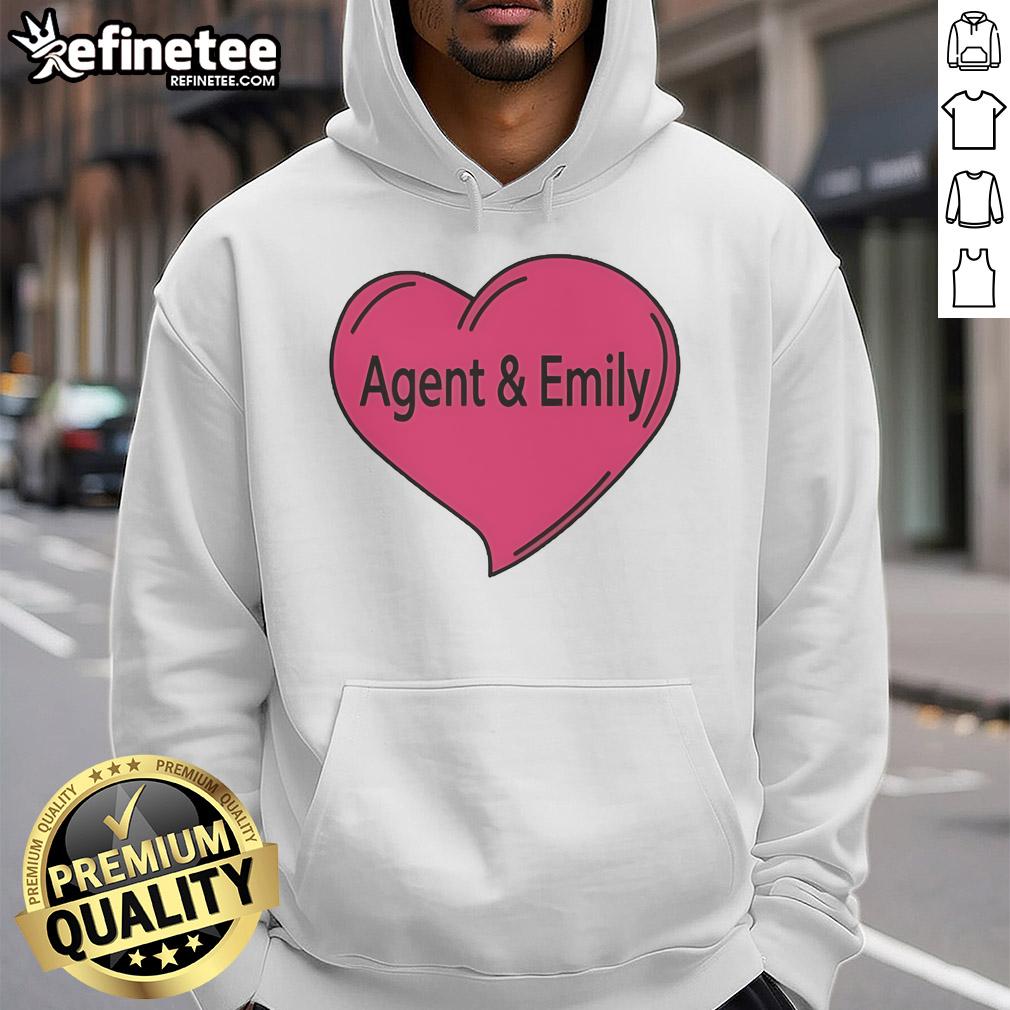 Pretty Agent And Emily Heart Hoodie Pretty Agent wearing an Emily Heart Hoodie, showcasing a stylish and cozy look perfect for casual outings.