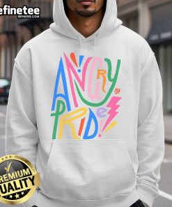 Pretty Angry Pride Hoodie featuring vibrant colors and bold graphics celebrating LGBTQ+ pride and self-expression.