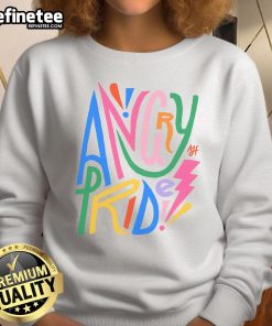 Pretty Angry Pride Sweatshirt featuring vibrant colors and bold graphics celebrating LGBTQ+ pride and individuality.