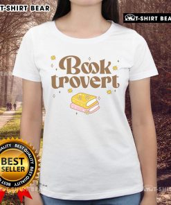 Alt Text: Pretty Booktrovert funny book lover reading ladies tee featuring a stylish graphic design for book enthusiasts.