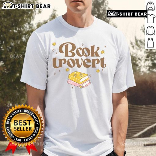 Alt Text: Pretty Booktrovert Funny Book Lover Reading T-Shirt design featuring a whimsical book-themed graphic.