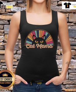 Pretty Cat Mama Vintage Tank Top featuring a cute cat graphic, perfect for cat lovers and casual summer outfits.