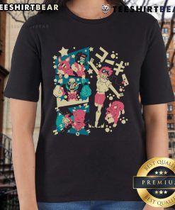 Alt Text: Pretty Cowboy Bebop Corgi Days Ladies Tee featuring a cute corgi design and vibrant colors for stylish fans.