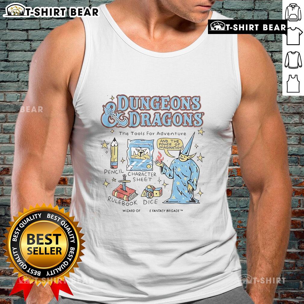 Pretty Dungeons And Dragons The Tools For Adventure Tank Top Alt Text: Pretty Dungeons and Dragons tank top featuring adventure-themed graphics and vibrant colors for tabletop gaming fans.