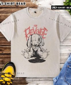 Pretty For Revenge Stuffed Animals graphic on a washed t-shirt, showcasing a playful design symbolizing revenge.
