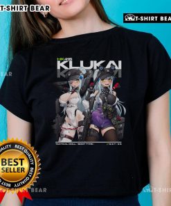 Alt Text: Pretty HK416 Klukai Girls Frontline 2 Exilium Ladies Tee featuring vibrant graphics and comfortable fit for fans.