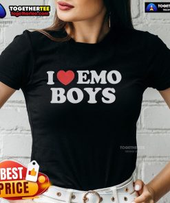 Pretty I Heart Emo Boys Ladies Tee featuring a stylish graphic design, perfect for emo fashion enthusiasts.