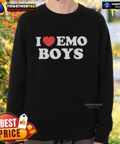 Pretty I Heart Emo Boys Sweatshirt in black, featuring a stylish graphic design for emo fashion lovers.