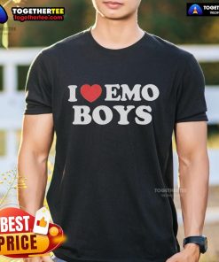 Pretty I Heart Emo Boys T-Shirt featuring a stylish design, perfect for emo fashion enthusiasts and casual wear.