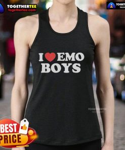 Pretty I Heart Emo Boys tank top featuring a stylish design perfect for emo fashion lovers.