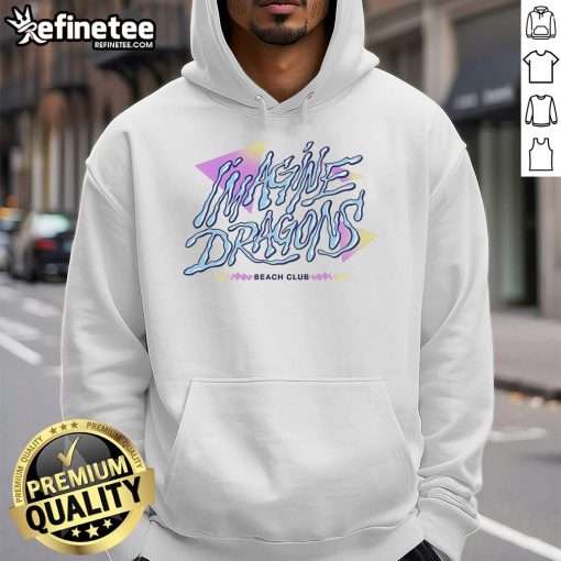 Stylish Imagine Dragons beach club hoodie, featuring vibrant colors and comfortable design, perfect for fans and beach lovers.