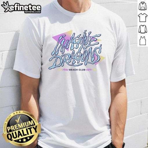 Alt Text: Stylish Imagine Dragons Beach Club T-Shirt featuring vibrant design, perfect for fans and summer outings.