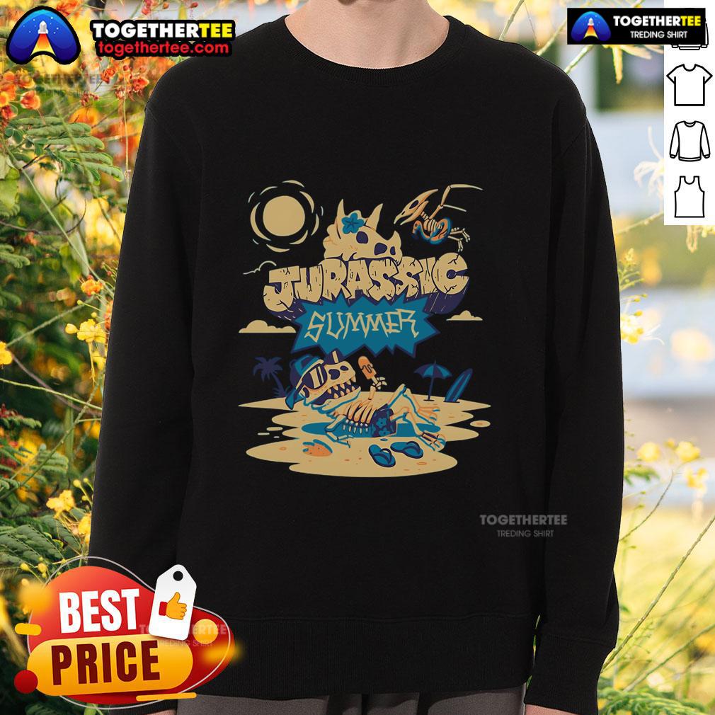 Pretty Jurassic Summer Dinosaur Skeleton Sweatshirt