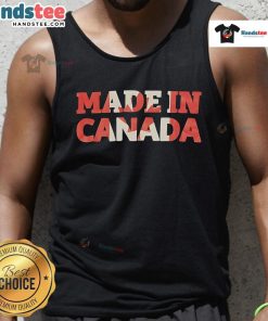 Stylish Made in Canada tank top featuring a vibrant design, perfect for summer fashion and casual outings.