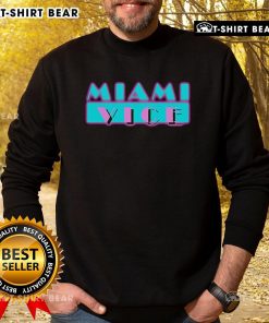 Trendy Pretty Miami Vice sweatshirt featuring vibrant colors and retro design, perfect for casual outings and streetwear fashion.