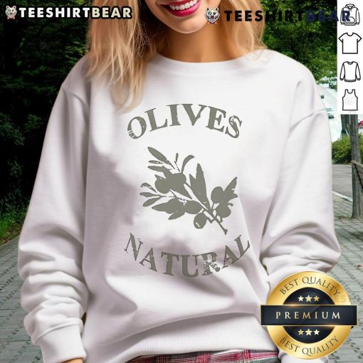 Alt Text: Cozy 'Pretty Museum of Peace and Quiet' sweatshirt featuring olive designs, perfect for casual outings and relaxation.