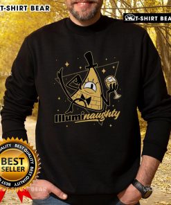 Alt Text: Pretty Naughty Illuminati Triangle Gravity Falls Bill Cipher Sweatshirt featuring a vibrant triangle design.