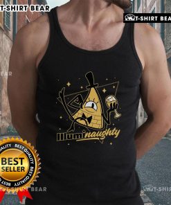Pretty Naughty Illuminati Triangle Bill Cipher tank top design inspired by Gravity Falls, featuring vibrant colors and unique graphics.