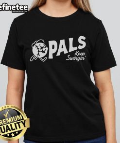 Pretty Pals Keep Swingin Ladies Tee in vibrant colors, showcasing a fun and stylish design perfect for casual wear.