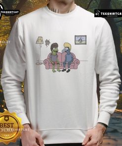 Pretty Potent Frog Cartoon Sweatshirt featuring a colorful cartoon frog design on a cozy, casual sweatshirt.