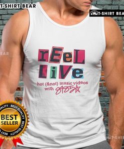 Pretty Reel Live with Hot Not Music Videos featuring a model in an 8485 tank top, showcasing vibrant style and music.