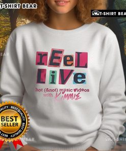 Kimmie wearing a stylish sweatshirt during the Pretty Reel Live with Hot Not music videos event.