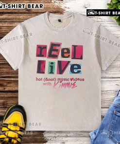 Pretty Reel live with Hot Not music videos featuring Kimmie in a stylish washed T-shirt, perfect for summer vibes.