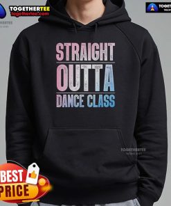 Young dancer wearing a 'Pretty Straight Outta Dance Class' hoodie, showcasing style and passion for dance.