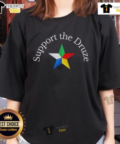 Pretty Support the Druze Traditional Flag Star Culture Pride Ladies Tee featuring vibrant colors and cultural symbols.