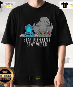 Funny cartoon T-shirt featuring Pretty Toothless and Stitch, showcasing a unique design for fans of both characters.