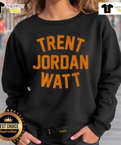 Alt Text: Stylish Trent Jordan Watt Pittsburgh Steelers sweatshirt featuring team logo and vibrant design, perfect for fans.