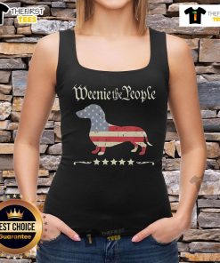 Patriotic Dachshund tank top featuring the 'Pretty Weenie' design, perfect for dog lovers celebrating Independence Day.