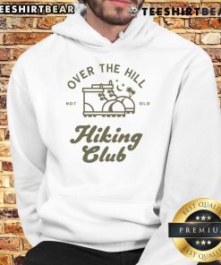 Alt Text: Toip Over The Hill Hiking Club hoodie in a vibrant design, perfect for outdoor enthusiasts and hiking adventures.