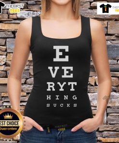 Top 20/20 Vision Everything Sucks Tank Top featuring a bold graphic and comfortable fit, perfect for casual wear.