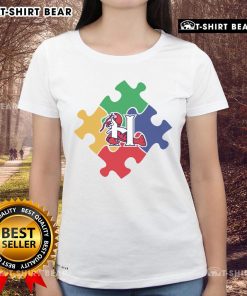 2025 Crawdads Autism Acceptance Night ladies tee, featuring vibrant design promoting autism awareness and community support.