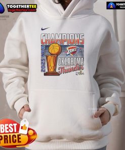 Top 2025 NBA Champions Oklahoma City Thunder Cup Hoodie featuring team logo and vibrant colors, perfect for fans.