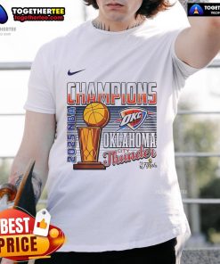 Alt Text: Oklahoma City Thunder Cup T-Shirt for 2025 NBA Champions featuring team logo and vibrant design.