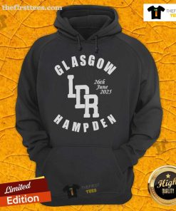Lana Del Rey Glasgow Hampden hoodie from June 6th, 2025 concert, featuring stylish design and vibrant colors.