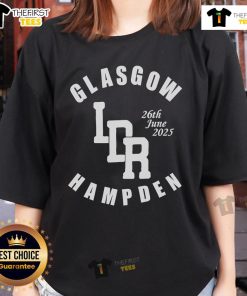 Alt Text: Lana Del Rey concert at Hampden, Glasgow on 6th June 2025, featuring stylish ladies' tee merchandise.