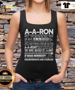 Funny tank top featuring 'Where is A-A-Ron?' design, perfect for fans of the popular meme and humor apparel.