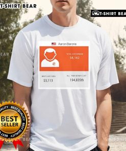 Top Aaron Barone Total Live Earnings T-Shirt featuring vibrant graphics and a stylish design for poker enthusiasts.