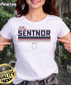 Top Ally Sentnor Stripe USWNTPA Ladies Tee in stylish design, perfect for women's sportswear and casual outings.
