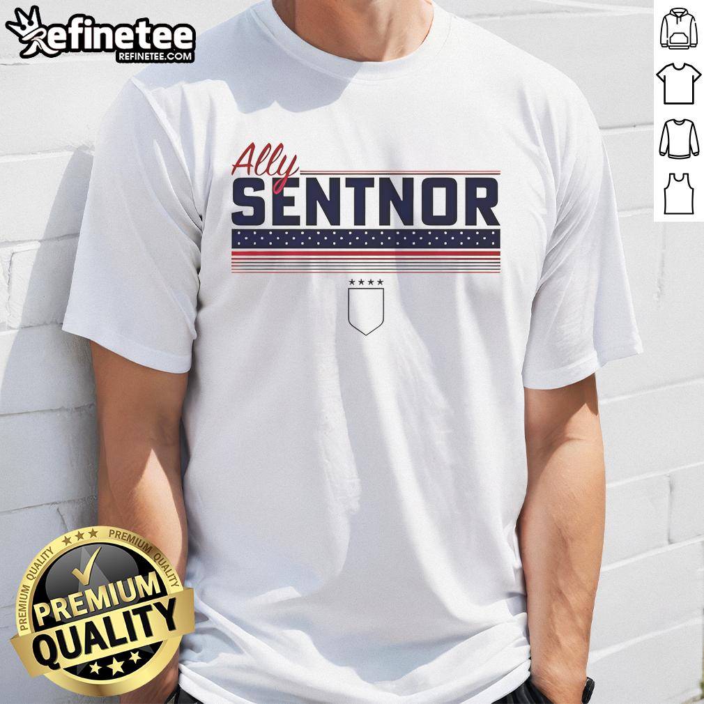 Top Ally Sentnor Stripe Uswntpa T Shirt Top Ally Sentnor Stripe USWNTPA T-Shirt featuring a stylish design for soccer fans supporting the US Women's National Team.